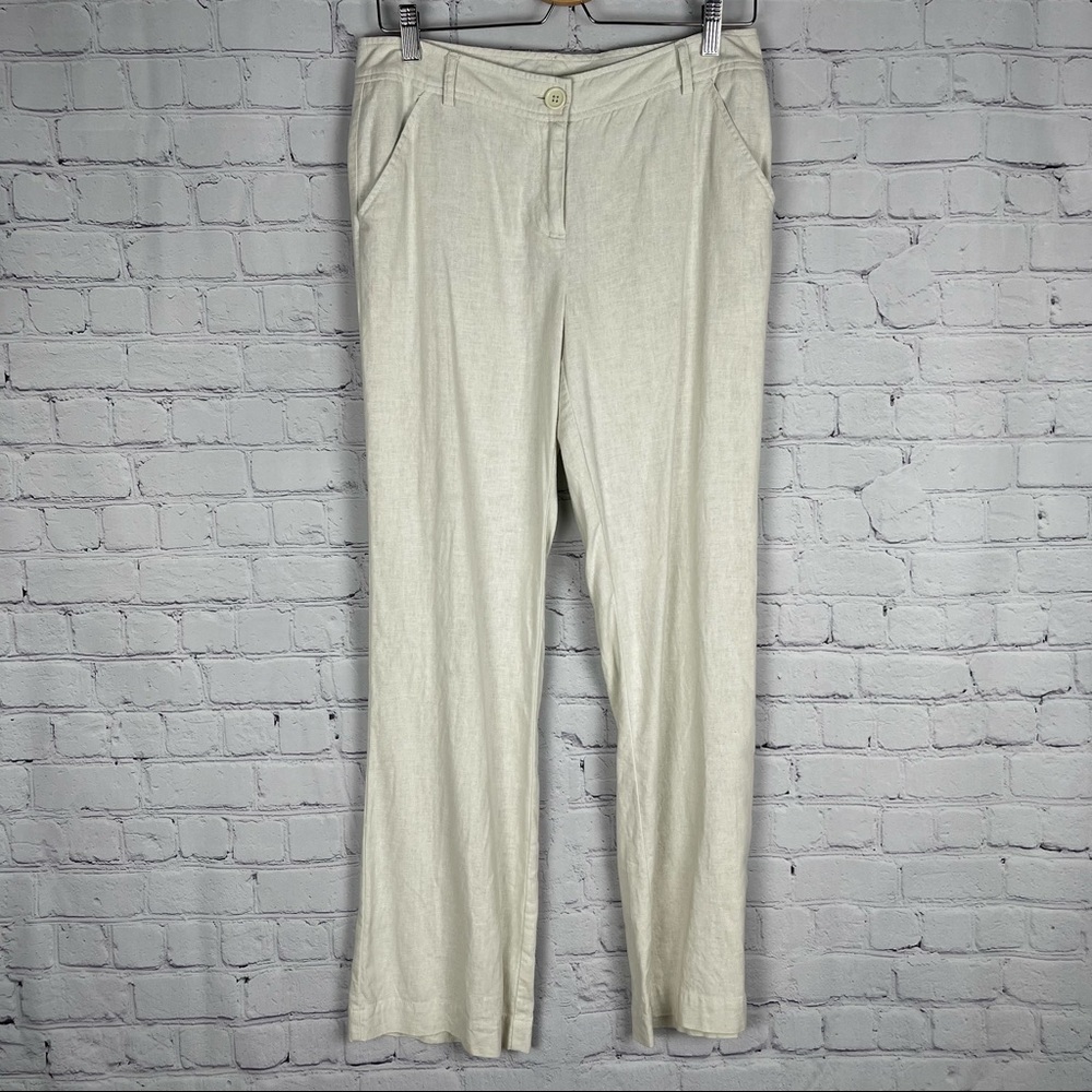 BCBG MaxAzria linen beige summer lightweight pants, size 4